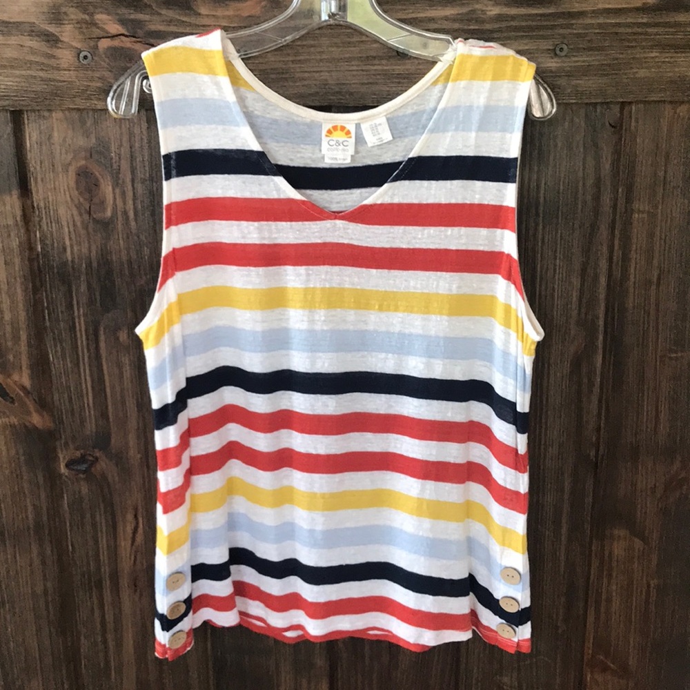 *4/$25* C & C California linen sleeveless top